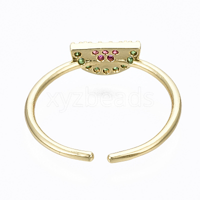 Brass Micro Pave Cubic Zirconia Cuff Rings RJEW-S045-061-NR-1