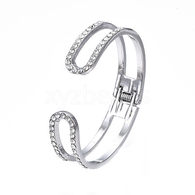 Crystal Rhinestone Open Cuff Bangle BJEW-S118-146P-1