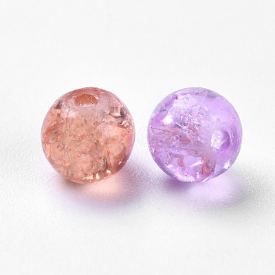 Baking Paint Crackle Glass Beads DGLA-X0006-6mm-06-1