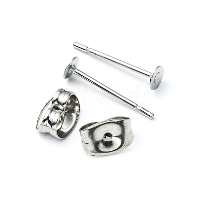 100Pcs 304 Stainless Steel Stud Earring Findings STAS-YW0001-43G-1