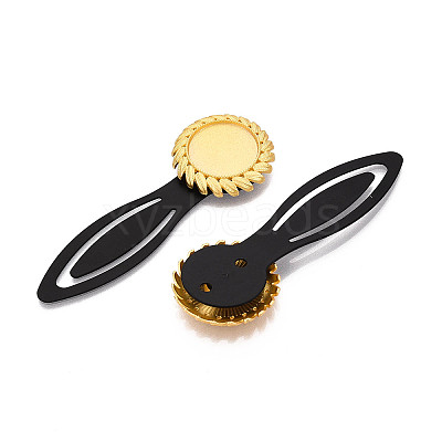Alloy & Iron Bookmark Cabochon Settings PALLOY-N184-06G-1