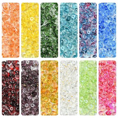 10G Electroplate Transparent Colours Rainbow Glass Seed Beads SEED-YW0003-04A-1