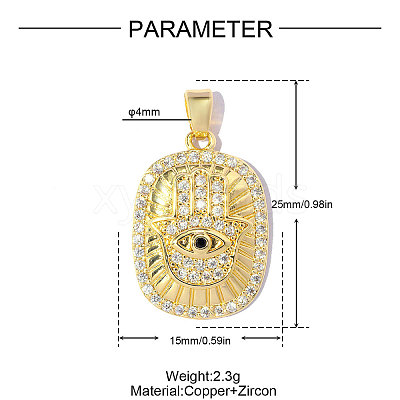 Brass Micro Pave Black Cubic Zirconia Pendants CU-OY001-13G-1
