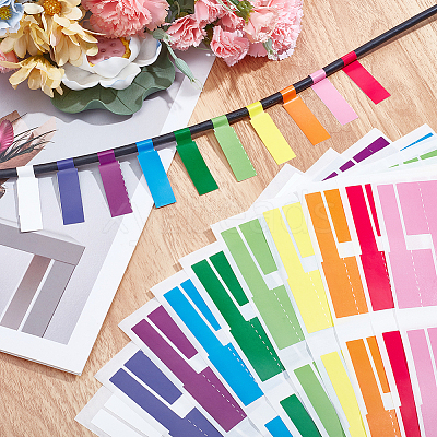 10Pcs 10 Colors Paper Self-Adhesive Stickers DIY-SP0006-12-1