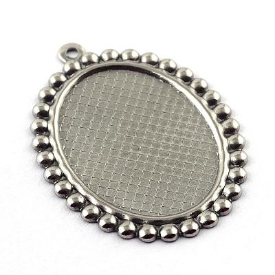 Tarnish Resistant Pendant Cabochon Settings STAS-Q194-17-1