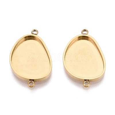 304 Stainless Steel Connector Cabochon Settings STAS-Q113-36G-1