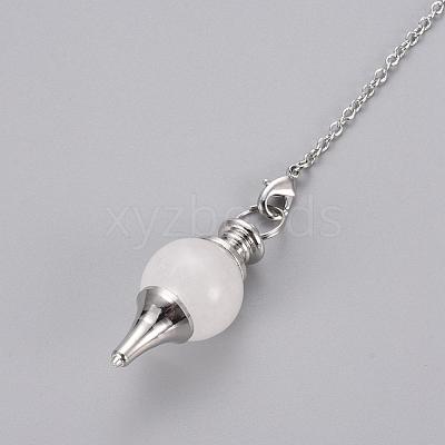 Natural Crystal Sphere Dowsing Pendulums X-BJEW-E292-A10-1