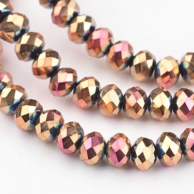 Electroplate Glass Bead Strands EGLA-G014-4mm-FP01-1