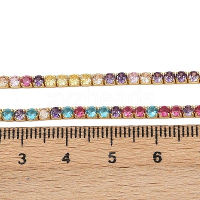 925 Sterling Silver Colorful Cubic Zirconia Chains STER-C016-02A-G01-1