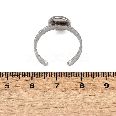 304 Stainless Steel Cuff Ring Components STAS-D372-07P-02-1
