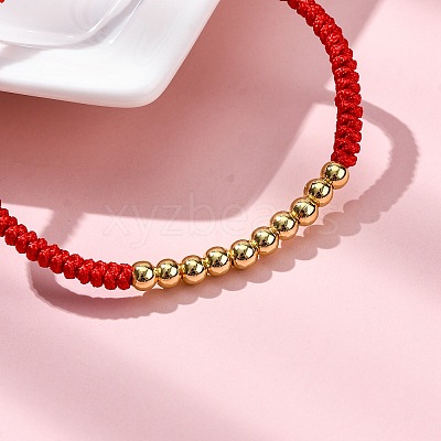 Polyester Cord Braided Bead Bracelets for Women BJEW-L698-04G-01-1