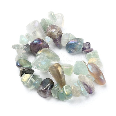 Electroplated Natural Fluorite Beads Strands G-YW0001-41-1