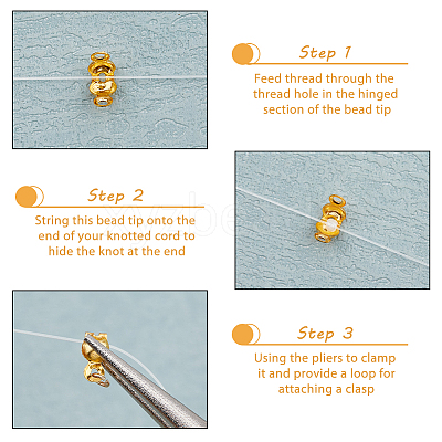 500Pcs Brass End Bead Tips KK-DC0004-07-1
