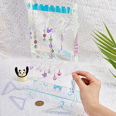Laser Style Acrylic Earring Display Stands EDIS-WH0029-31-1