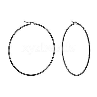 304 Stainless Steel Big Hoop Earrings EJEW-F105-02B-1