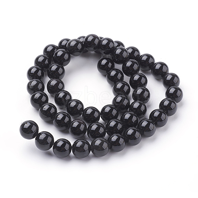 Natural Obsidian Beads Strands G-G099-8mm-24-1