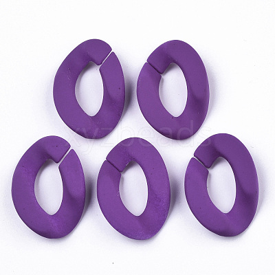 Opaque Spray Painted Acrylic Linking Rings OACR-R249-03A-1