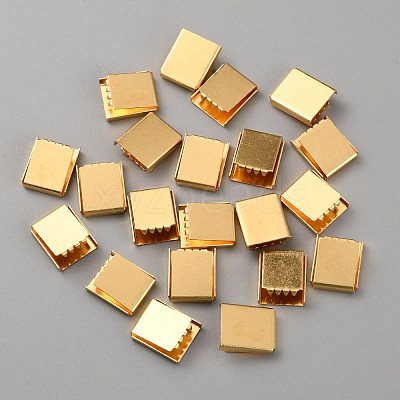 Brass Ribbon End KK-WH0035-76G-1