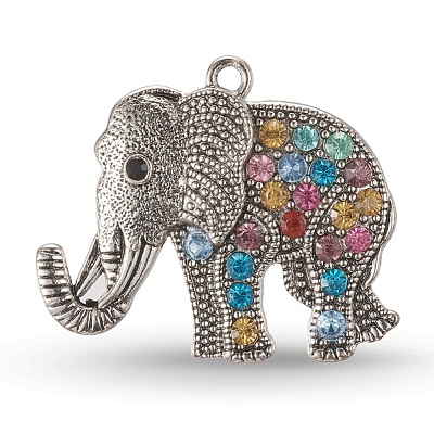 Tibetan Style Alloy Rhinestone Big Pendants ALRI-L048-37AS-1