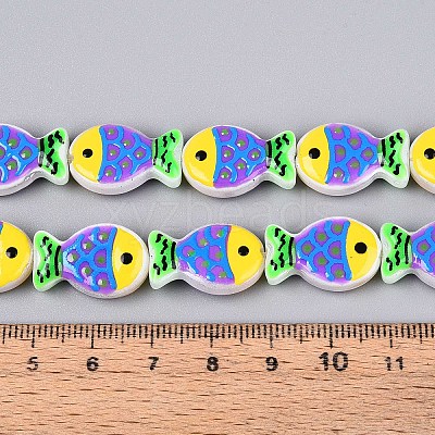 Dyed & Heated Glass Enamel Beads GLAA-T023-45A-1