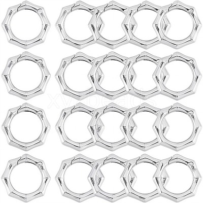 20Pcs Zinc Alloy Spring Gate Rings PALLOY-SP0001-11-1