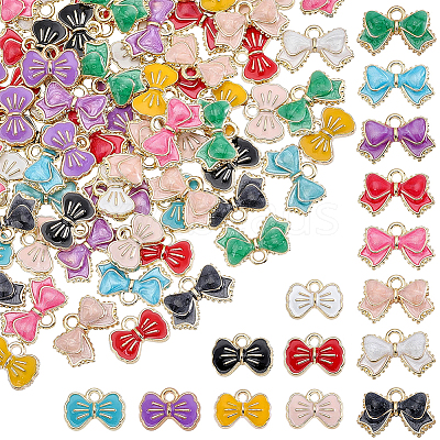 90Pcs 15 Styles Alloy Enamel Charms ENAM-WR0001-23-1