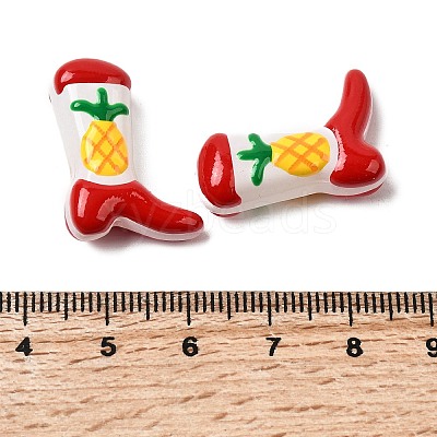 Boot Baking Paint Glass Enamel  Beads LAMP-C020-02Q-1