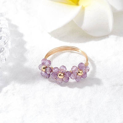 Natural Amethyst Finger Rings RJEW-TA00198-02-1