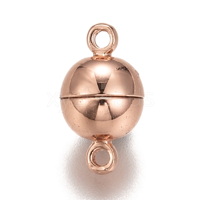 Rack Plating Brass Magnetic Clasps with Loops X-KK-F801-02B-RG-1