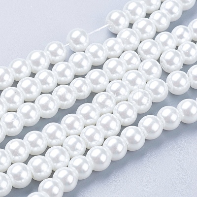 Glass Pearl Beads Strands HY-6D-B01-1