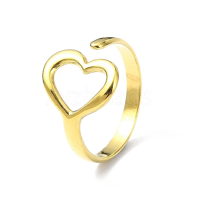 Ion Plating(IP) 304 Stainless Steel Open Cuff Ring RJEW-L109-050G-1