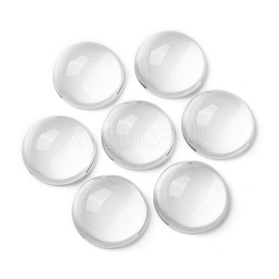 Transparent Half Round Glass Cabochons GGLA-R027-30mm-1