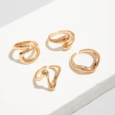 4Pcs Alloy Finger Rings Sets WG7802C-23-1