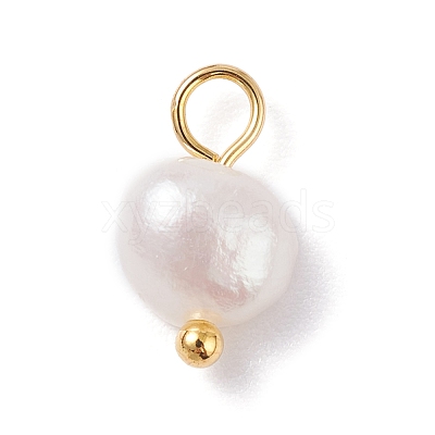 Natural Cultured Freshwater Pearl Charms PALLOY-JF01098-03-1