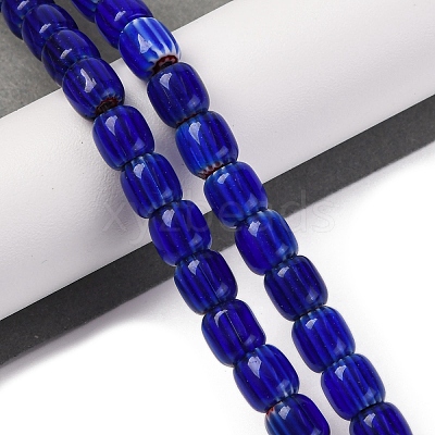 Handmade Lampwork Chevron Beads Strands LAMP-K041-01B-21-1