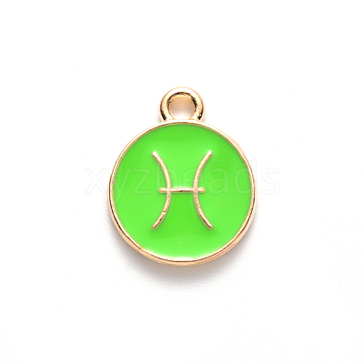 Alloy Enamel Pendants X-ENAM-S124-01B-06H-1