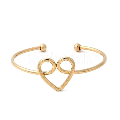 304 Stainless Steel Cuff Bangles for Women BJEW-Z150-02G-01-1