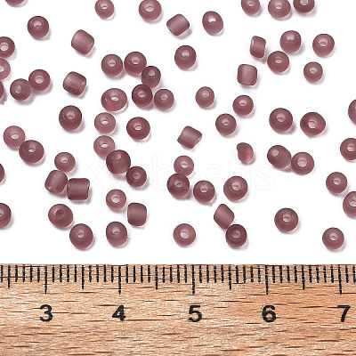 8/0 Frosted Round Glass Seed Beads X-SEED-A008-3mm-M16-1