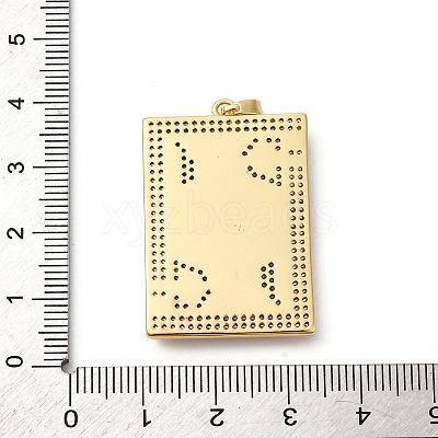 Brass Micro Pave Cubic Zirconia and Enamel Pendants KK-Q098-17G-B-1