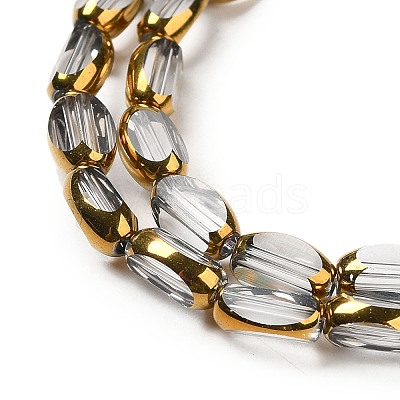 Electroplate Transparent Glass Beads Strands EGLA-Q127-A01-01-1