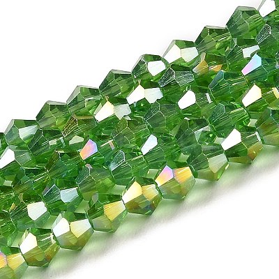 Transparent Electroplate Glass Beads Strands GLAA-F029-3mm-A03-1