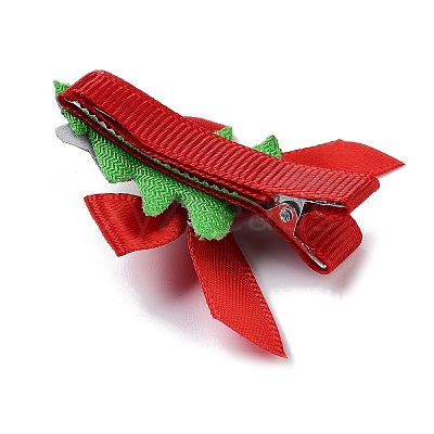 Christmas Theme Cloth Felt Fabric Alligator Hair Clip OHAR-R100-01C-1
