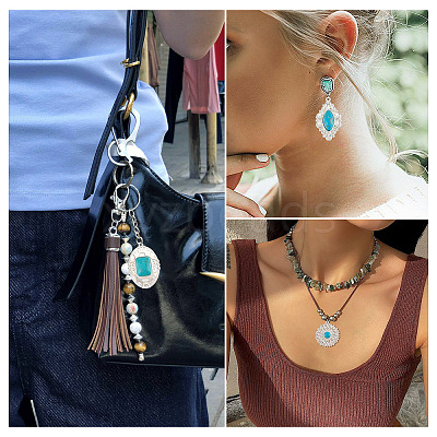 10Pcs 5 Styles Dyed Synthetic Turquoise Pendants STAS-TA0006-20-1