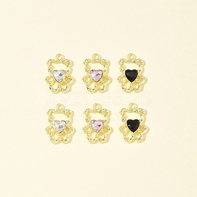 10Pcs Alloy with Rhinestone Pendants ALRI-FS0001-07-1