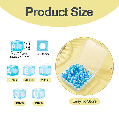 100Pcs 5 Colors Transparent Acrylic Beads TACR-TA0001-55B-1