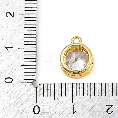 Brass Pave Clear Cubic Zirconia Charms CU-CBAD306-24B-G-1