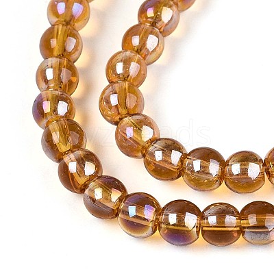 Electroplate Transparent Glass Beads Strands GLAA-T032-T4mm-AB23-1