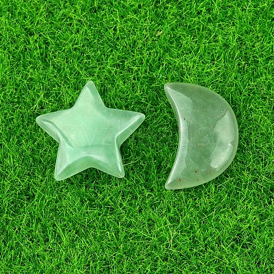 Natural Green Aventurine Healing Moon & Star Ornaments X1-PW-WG13036-04-1