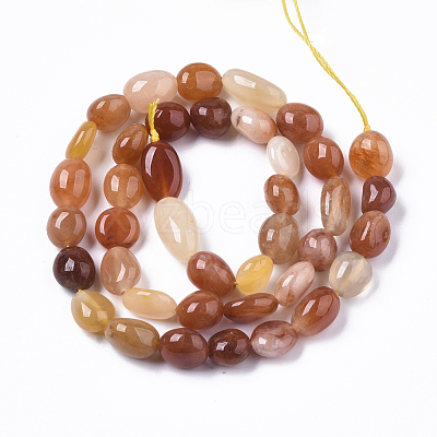 Natural Golden Silk Jade Beads Strands G-R465-43-1