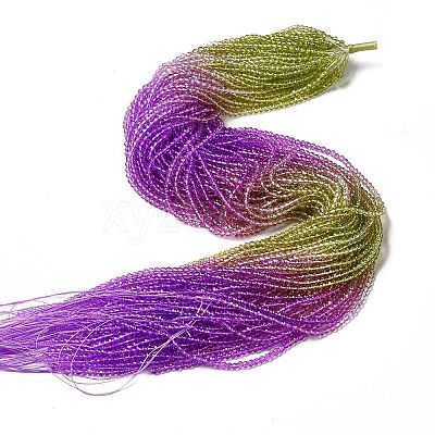 Transparent Gradient Color Glass Beads Strands GLAA-H021-01B-03-1